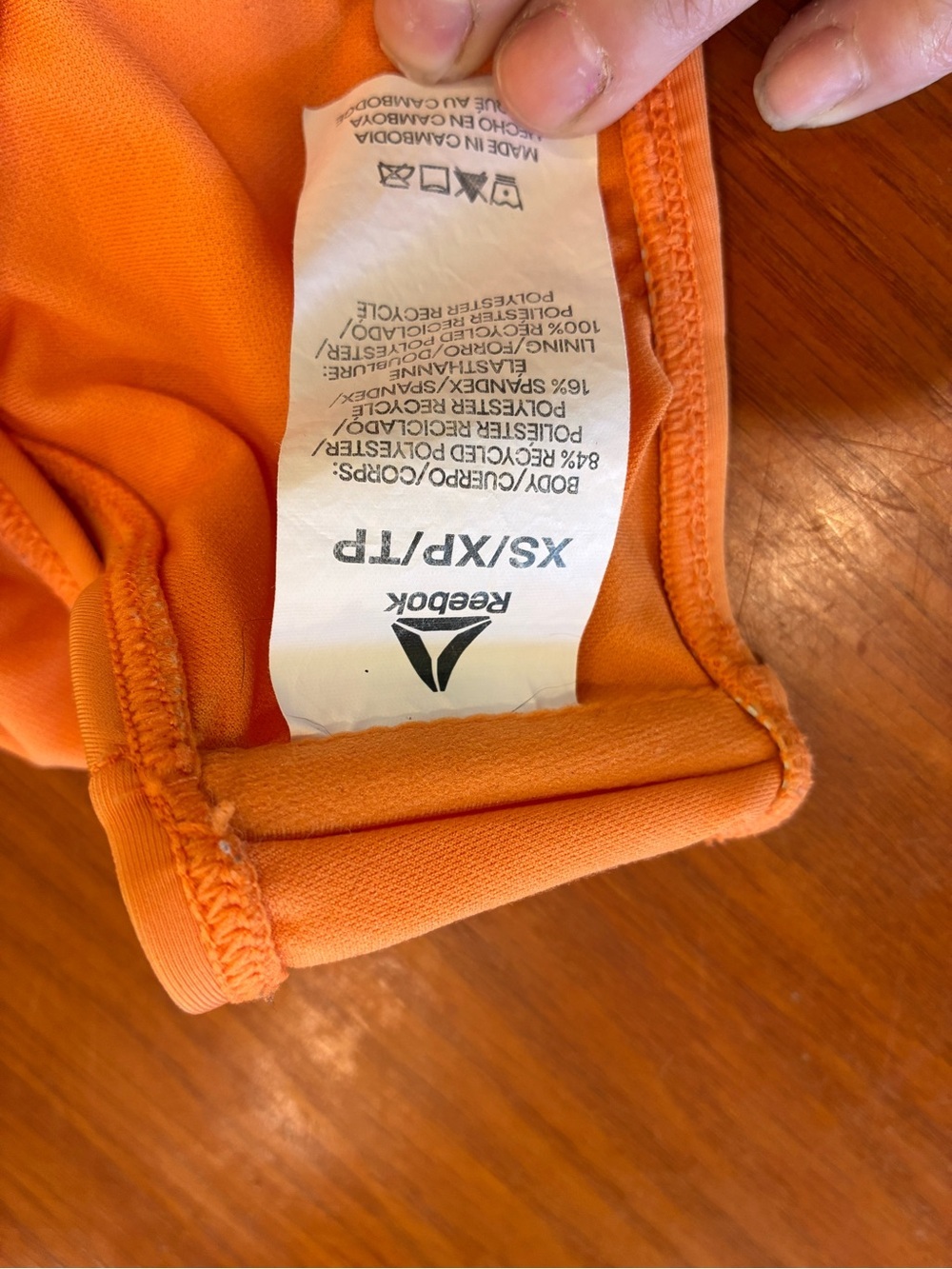 4/$20 Reebok Orange Front-Zip Sports Bathing Suit - Picture 5 of 5